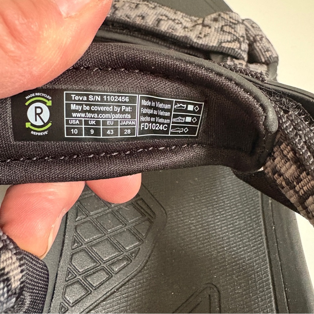 Teva | NWOT Men’s Terra Fi 5 Universal Magma Black and Gray Sandal Size 10 - Picture 6 of 7